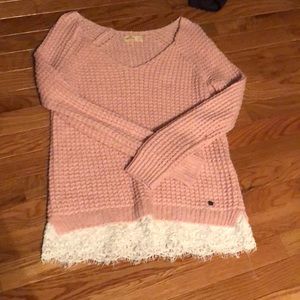 Cute ballet pink v neck sweater